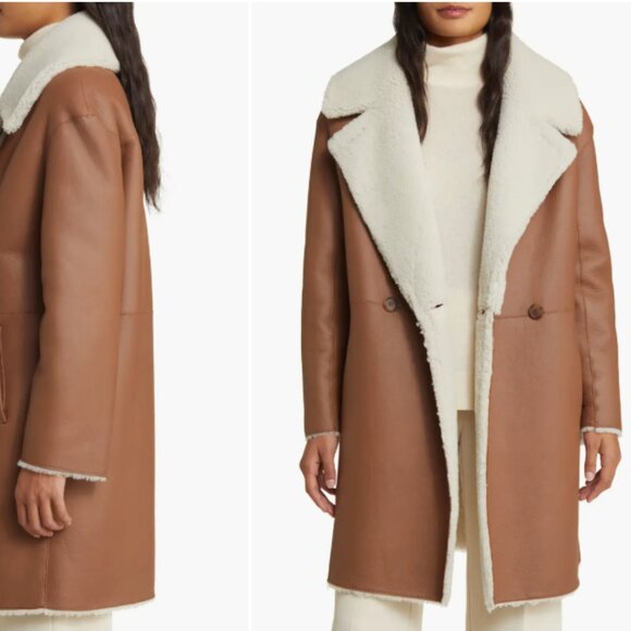 HiSO Gyro Reversible Genuine Shearling & Leather Coat - Picture 2 of 16